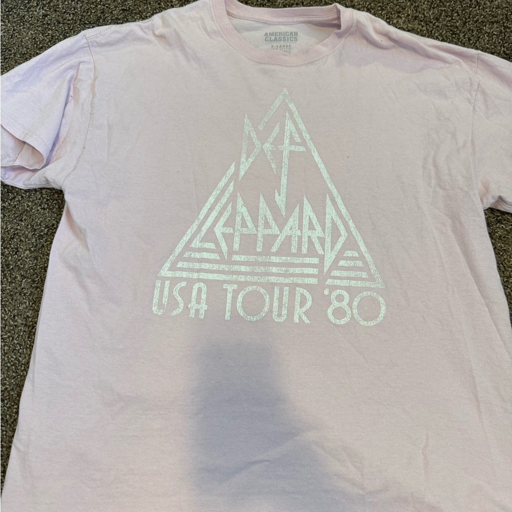 American Apparel Light Pink Def Leppard Tour Tee